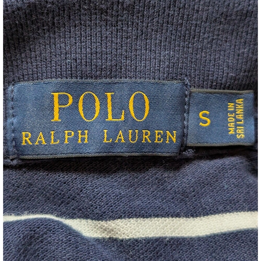 Polo Ralph Lauren Size S Shirt Blue Stripes Cotton Piqué Classic Preppy Pony - Picture 6 of 8